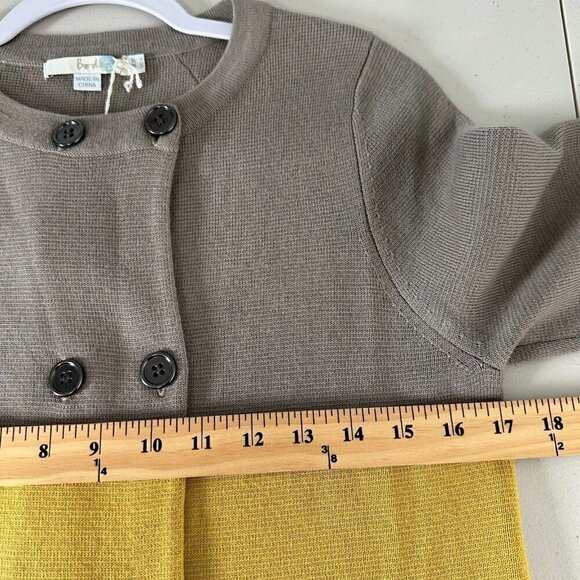 Boden 100% Wool Colorblock Duster Cardigan Coatigan Size 6 Button Topper - Picture 10 of 11